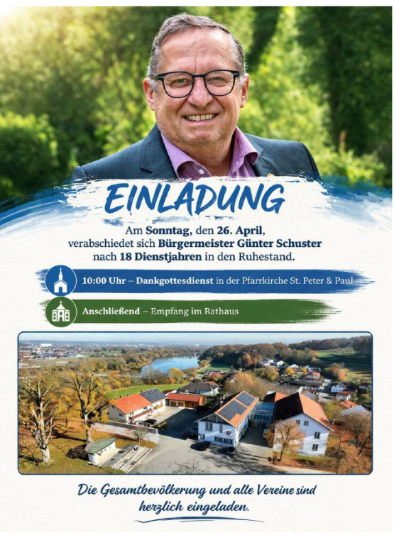 Verabschiedung 1. Bürgermeister Günter Schuster